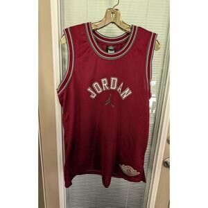 Air Jordan Basketball Jersey #23 Youth XL Red Maroon Jump Man 20th Anniversary